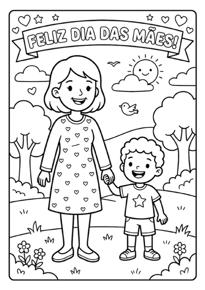 Desenhos de Dia das Maes Para Colorir para imprimir e colorir - imagem 3